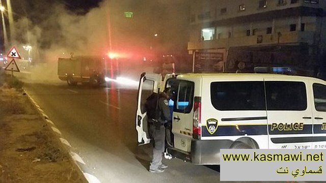 الطيبة : إنتشار قوات الشرطة بعد حرق إطارات على شارع 444 وإغلاق مدخل المدينة